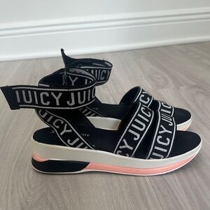 Juicy couture impulse wedge sandal ankle logo size 7.5